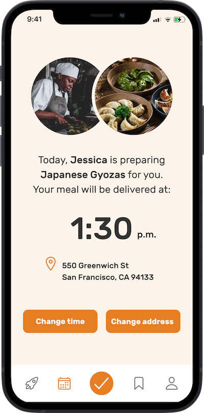 iPhone app
        delivery screen